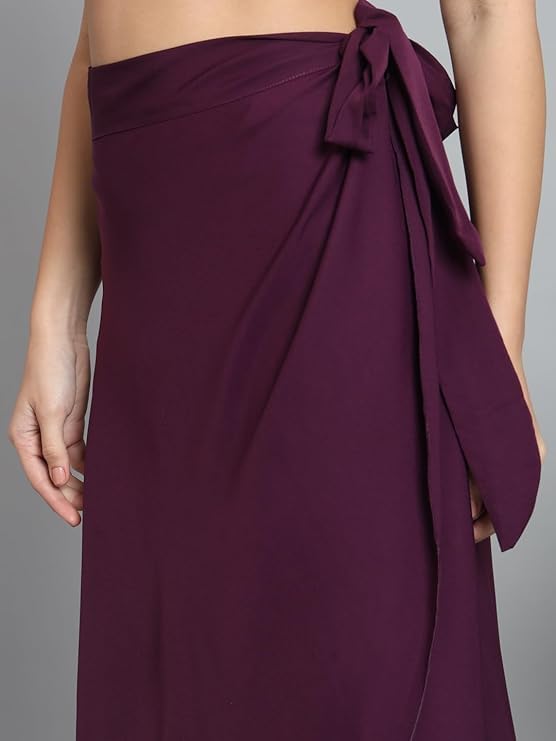 Maxi Wrap Skirt in Amercian Crepe (Black Satin)