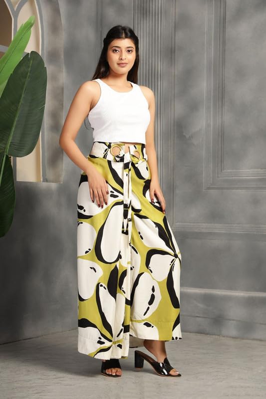 High-Waist Maxi Wrap Skirt with Brass Ring Closure