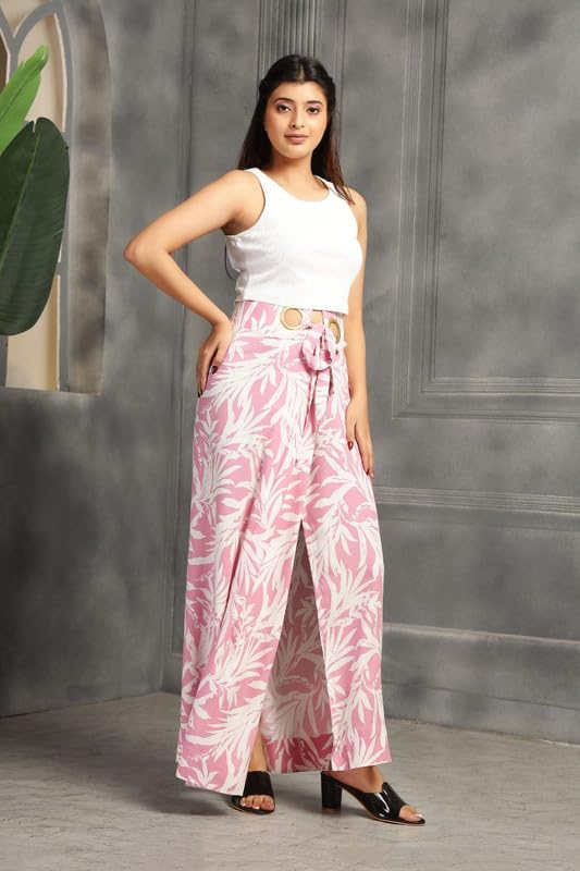 High-Waist Maxi Wrap Skirt with Brass Ring Closure