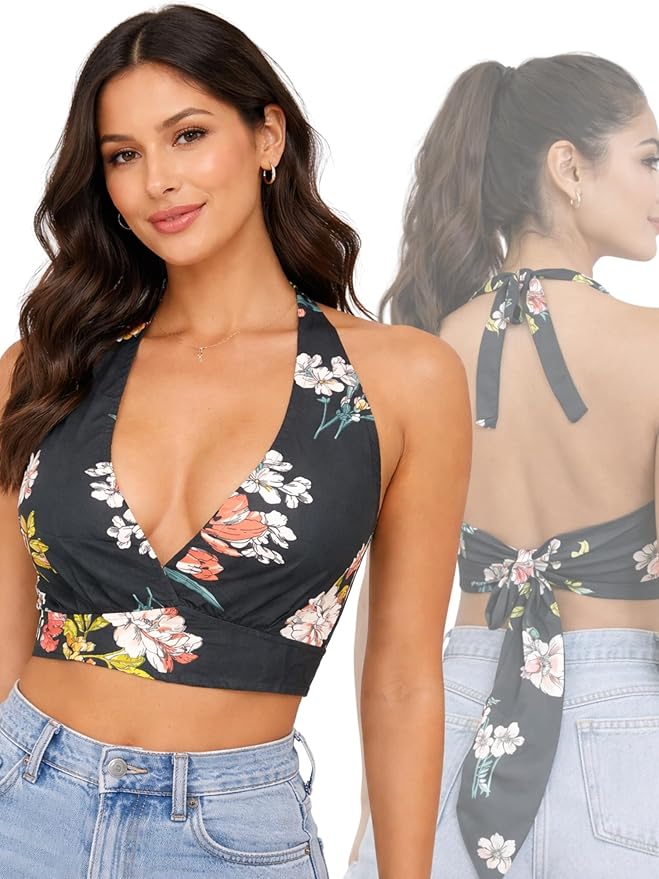 Halter Neck Wrap Top