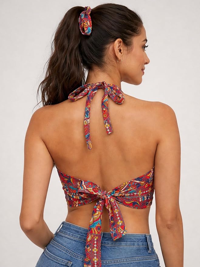 Halter Neck Wrap Top