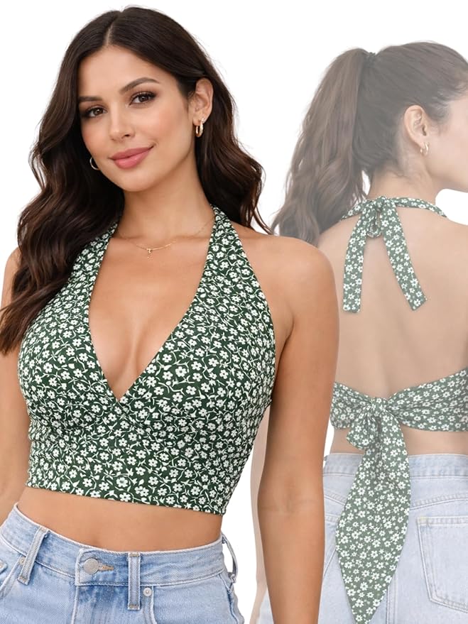 Halter Neck Wrap Top