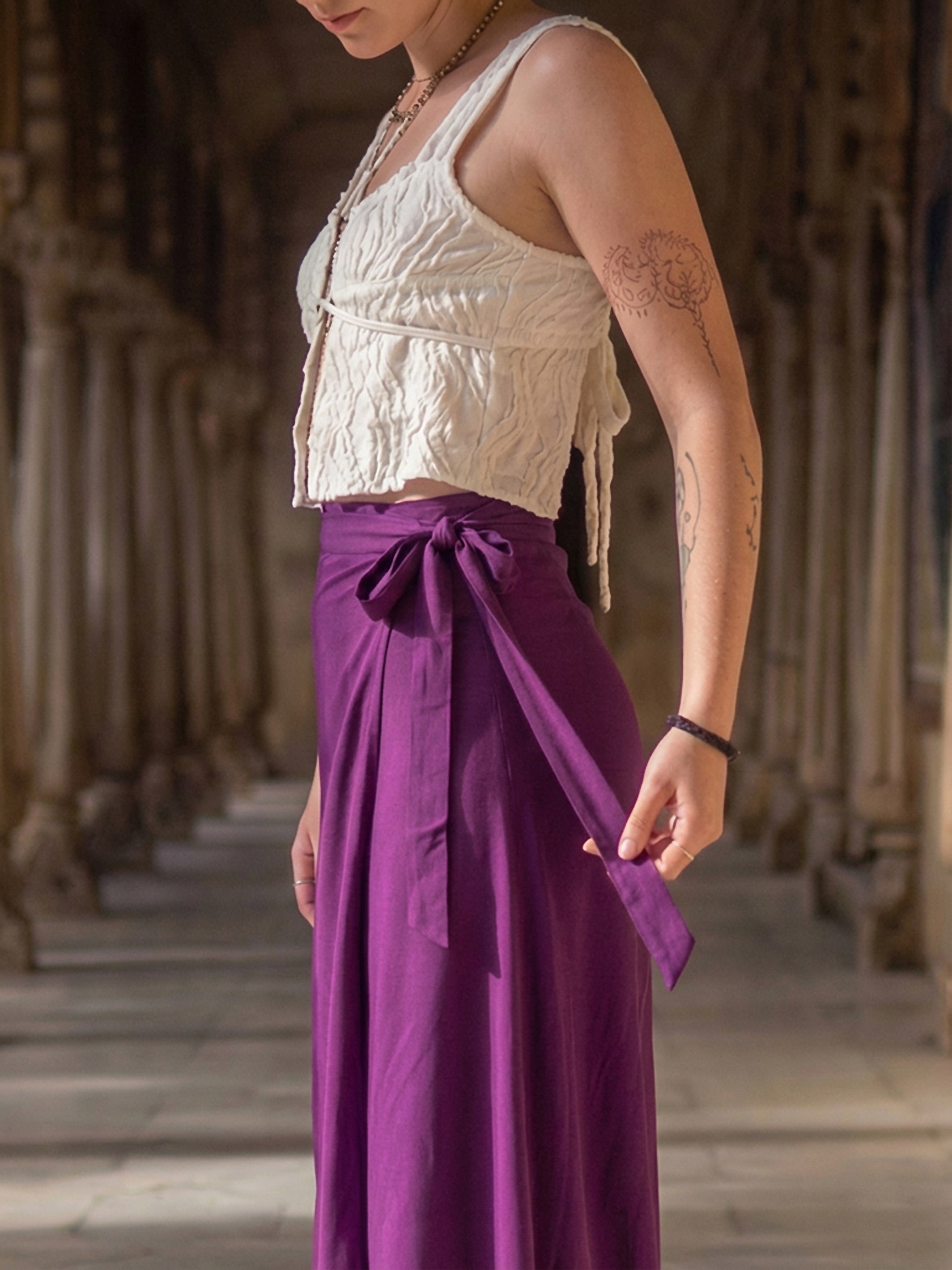 Maxi Wrap Skirt (Wine)
