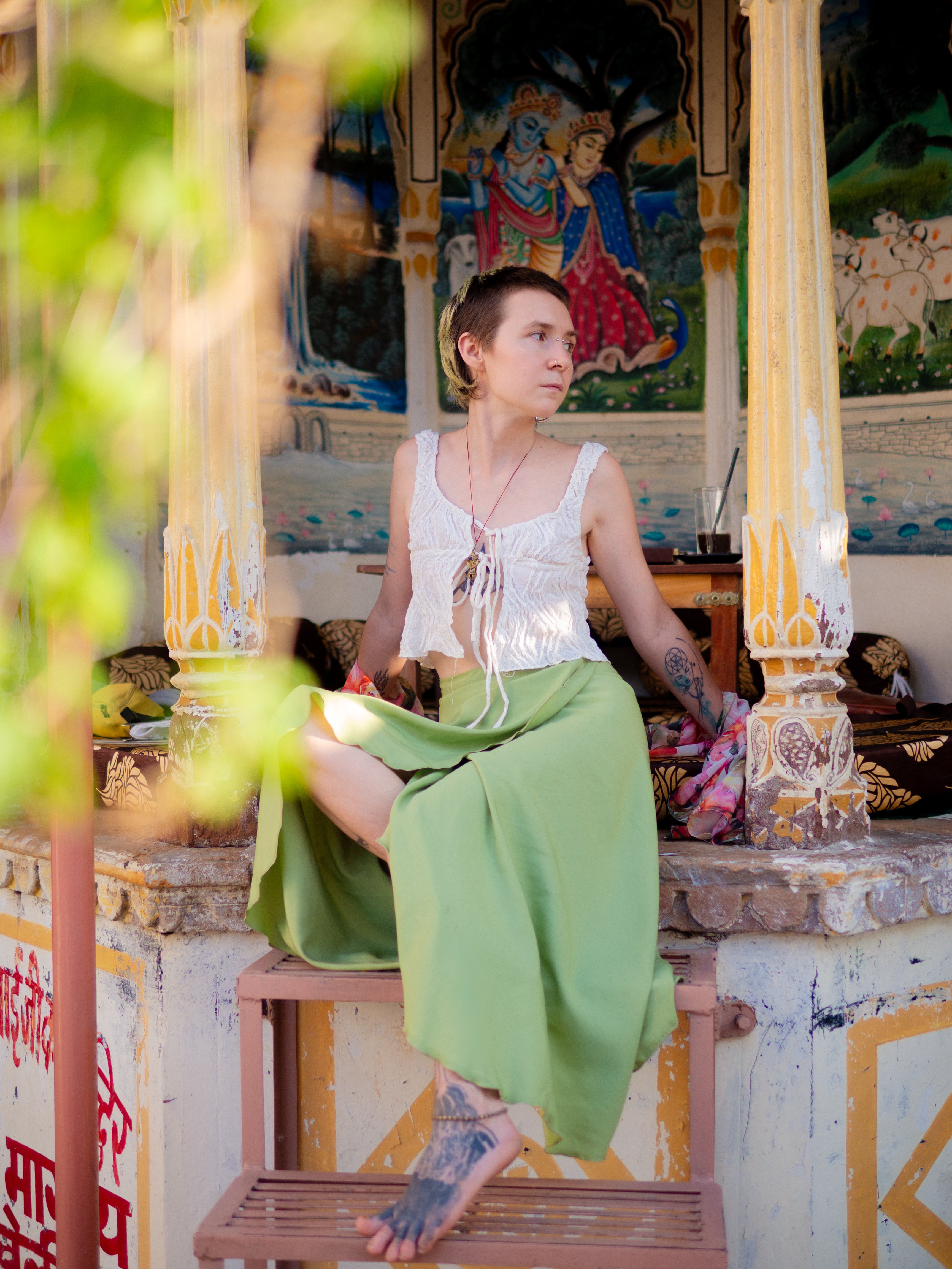 Maxi Wrap Skirt (Pista Green)