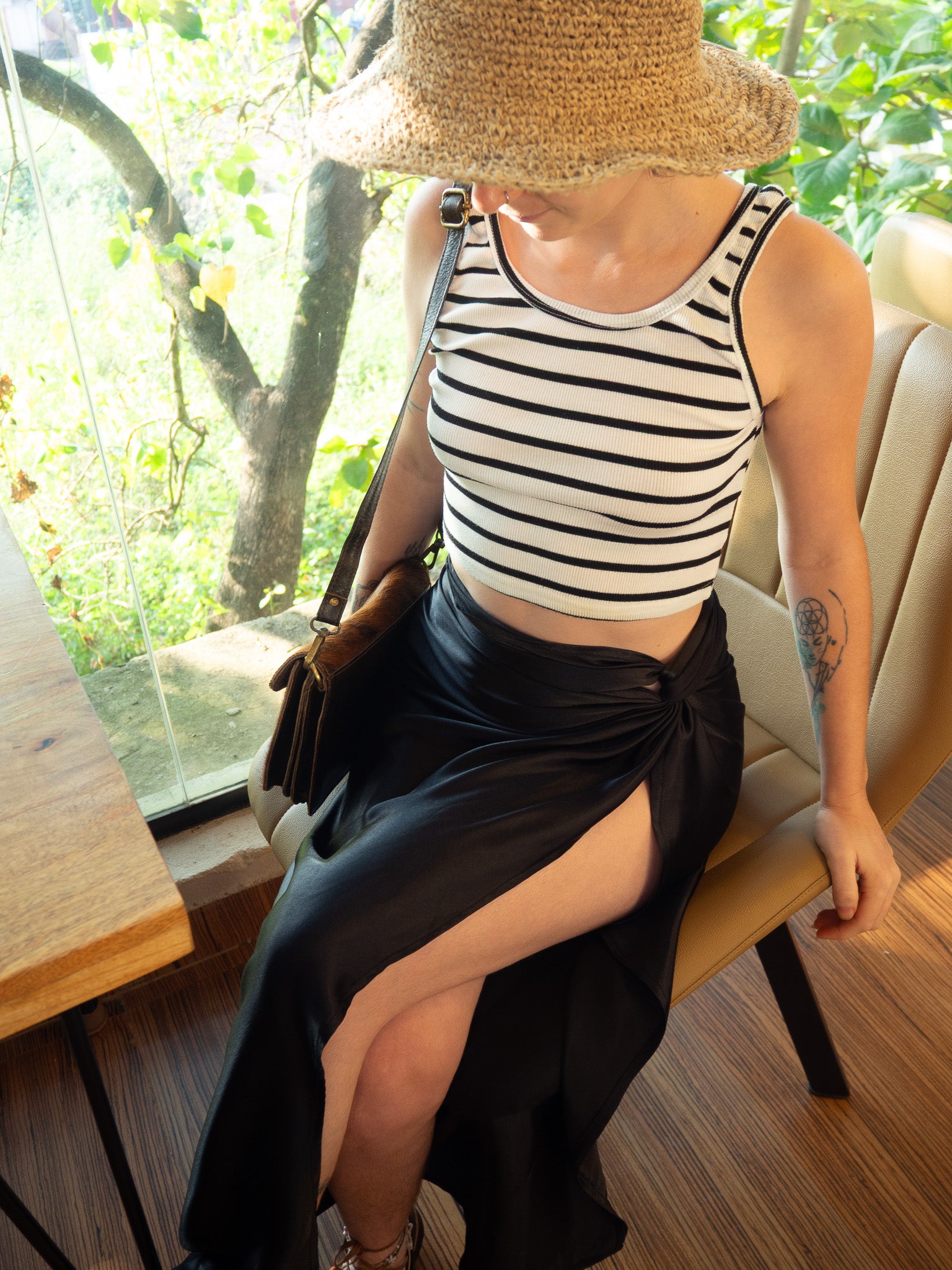 Satin Flow Sarong (Black)