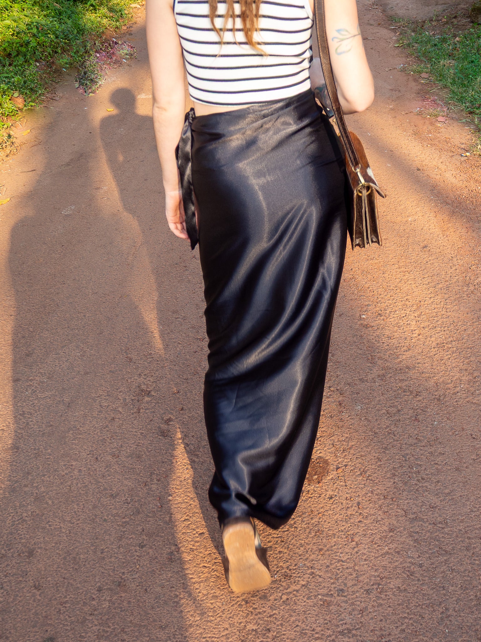 Satin Flow Sarong (Black)