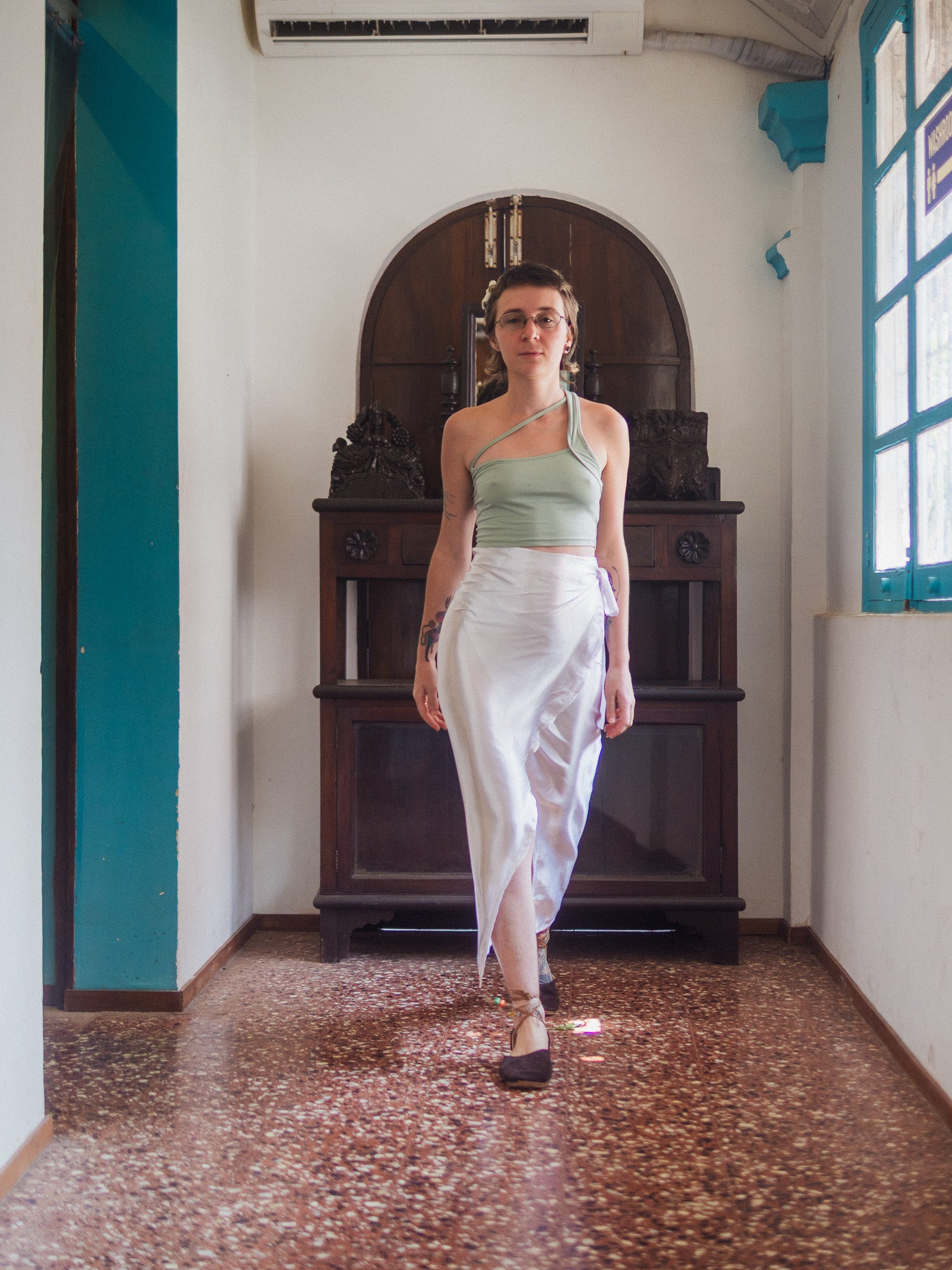 Satin Flow Sarong (White)