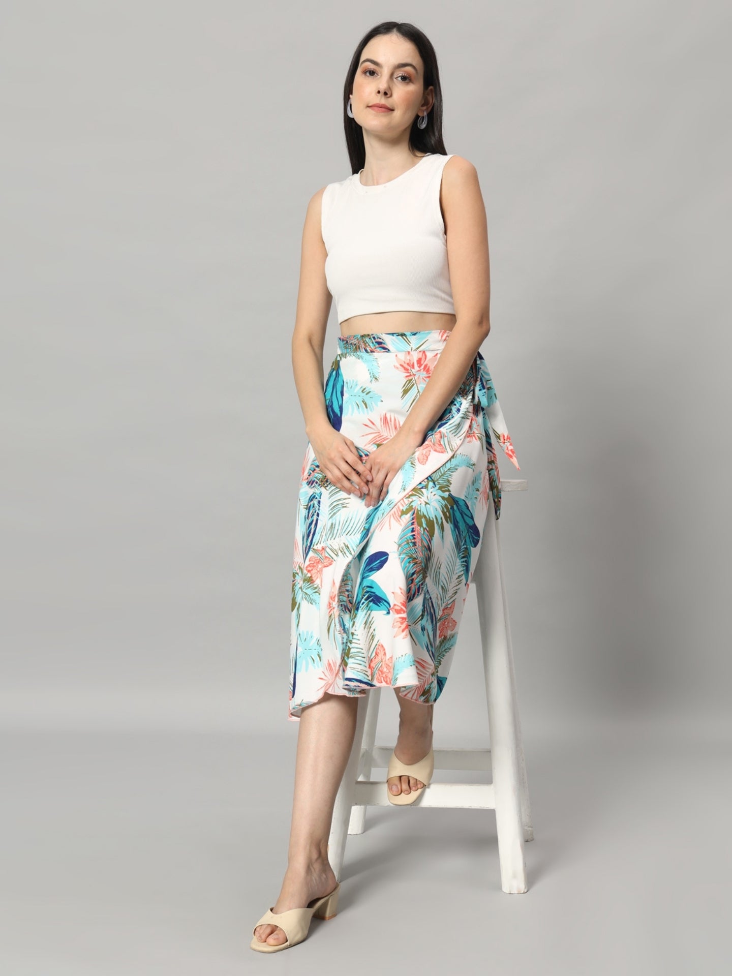 Everyday Wear Midi Wrap Skirt