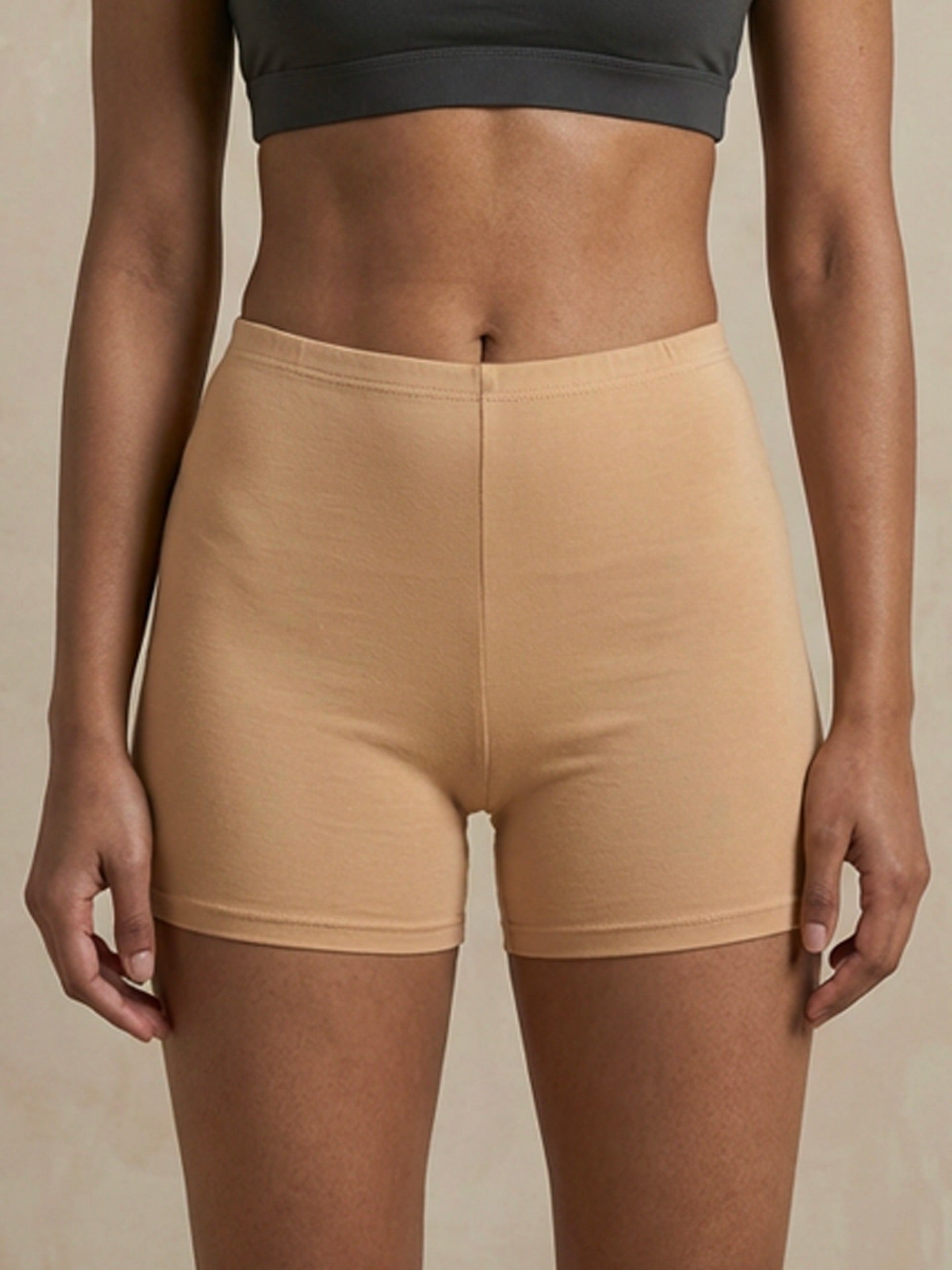 Second Skin Stretchy Bike Shorts (Skin Tone)