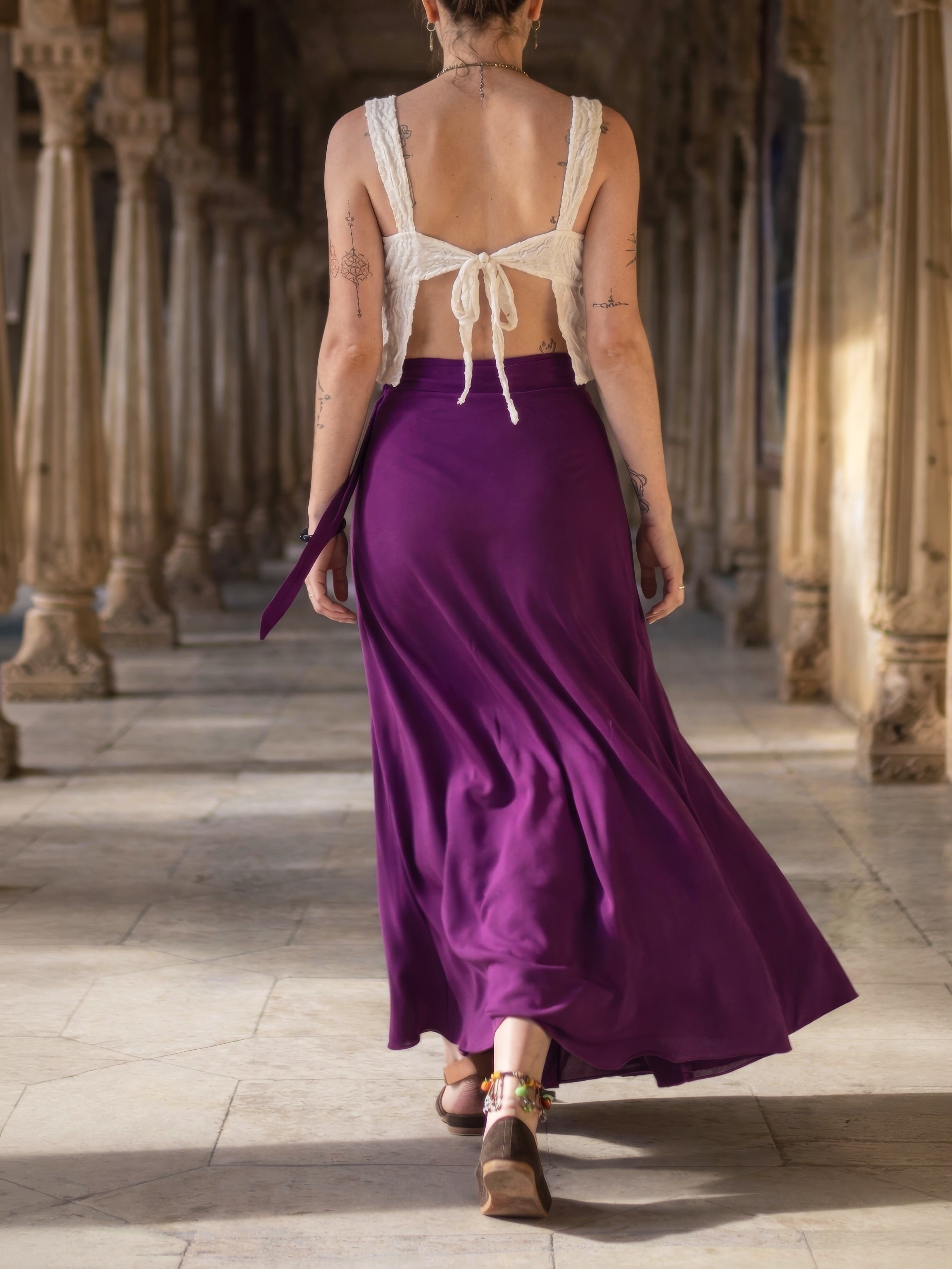 Maxi Wrap Skirt (Wine)